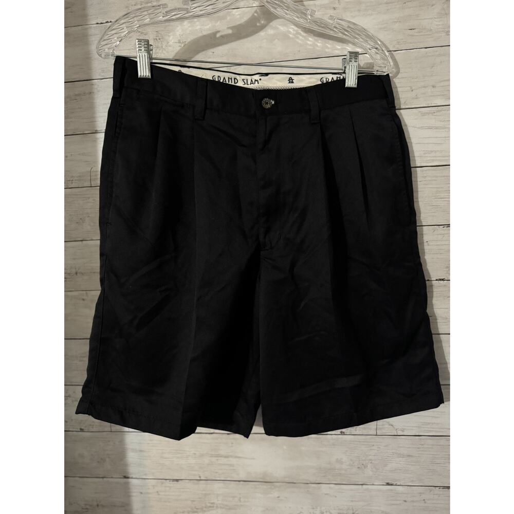 Grand Slam Performance Mens Golf Shorts Black Stretch Wicking Easy Care Size 32